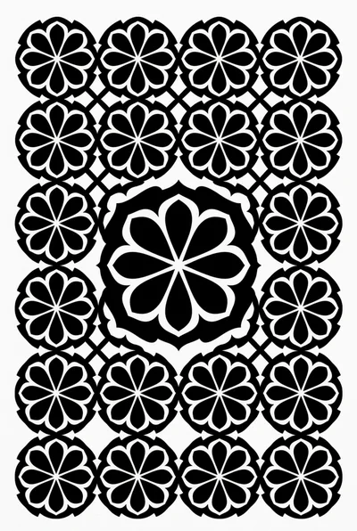 Black And White Floral Geometric Pattern Background