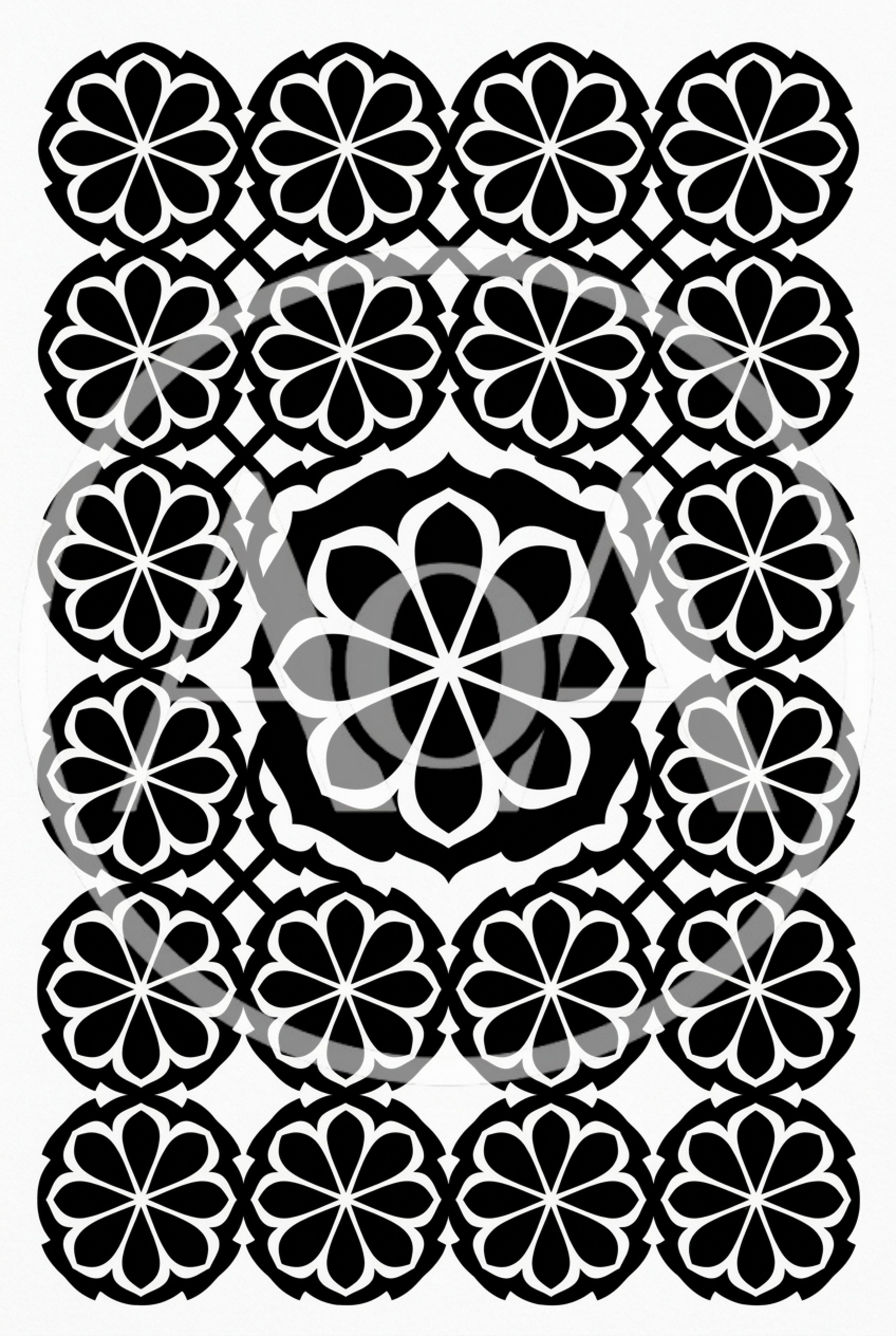 Black And White Floral Geometric Pattern Background