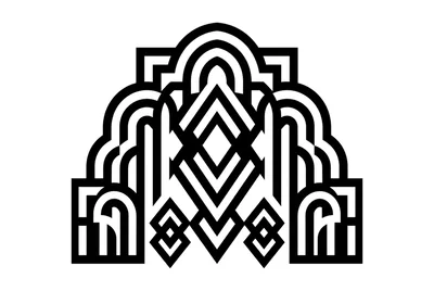 Art Deco Geometric Pattern In Black And White