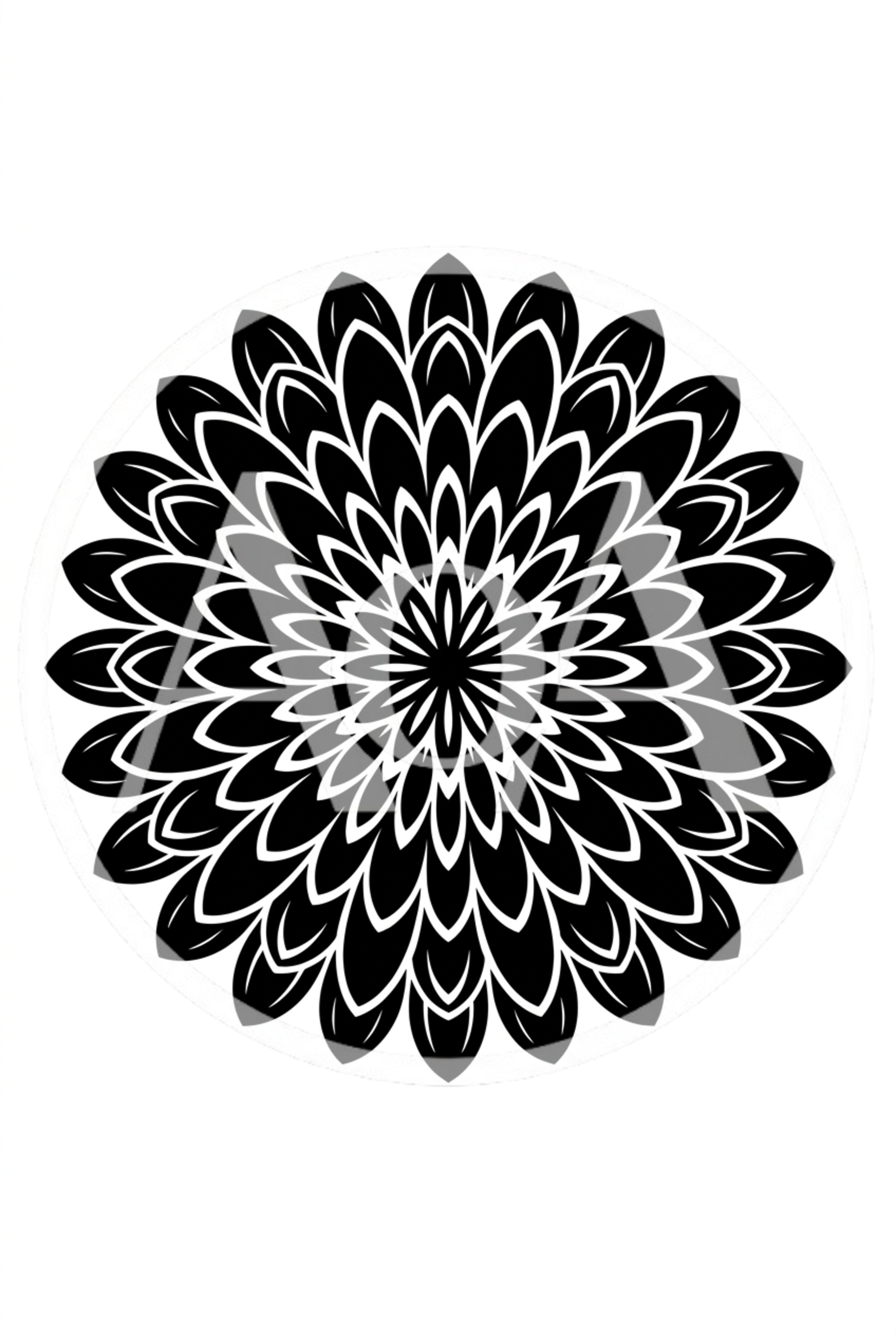 Black And White Floral Mandala Pattern Design