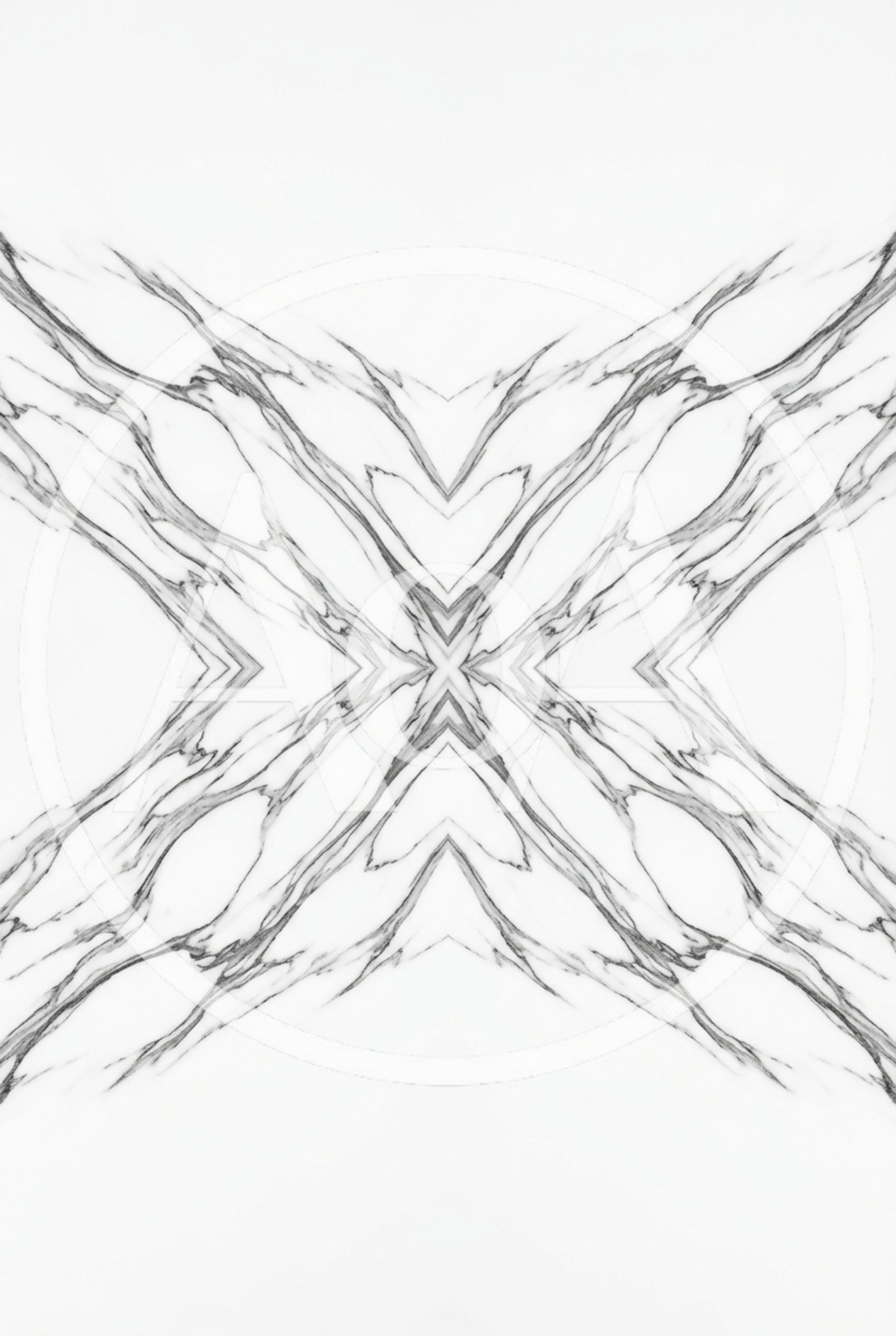 Symmetrical White Marble Texture With Grey Veining