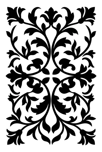 Symmetrical Floral Damask Pattern Vector Illustration