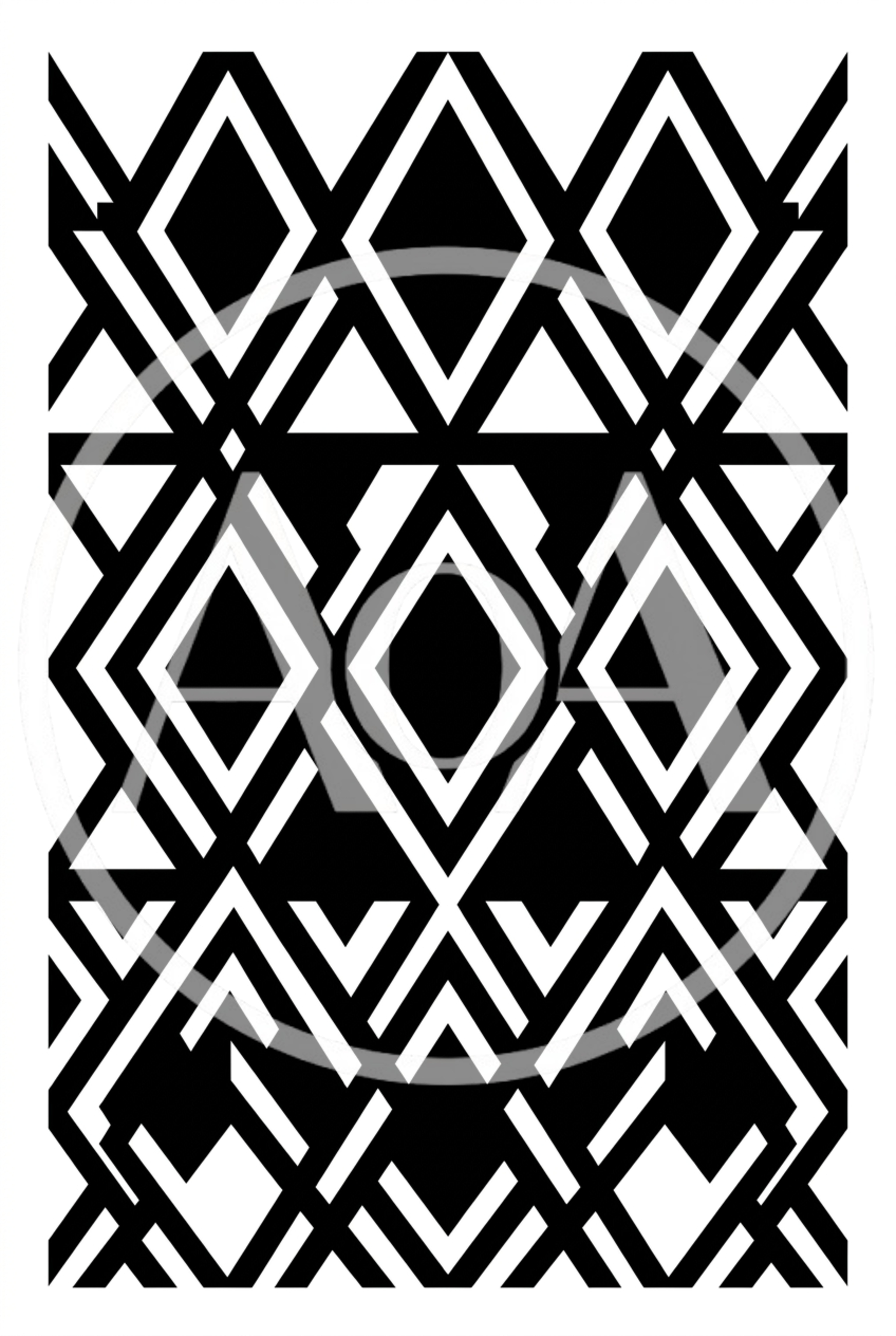 Black And White Geometric Art Deco Pattern