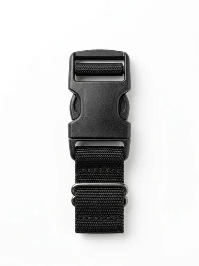 Black Plastic Side Release Buckle With Nylon Strap