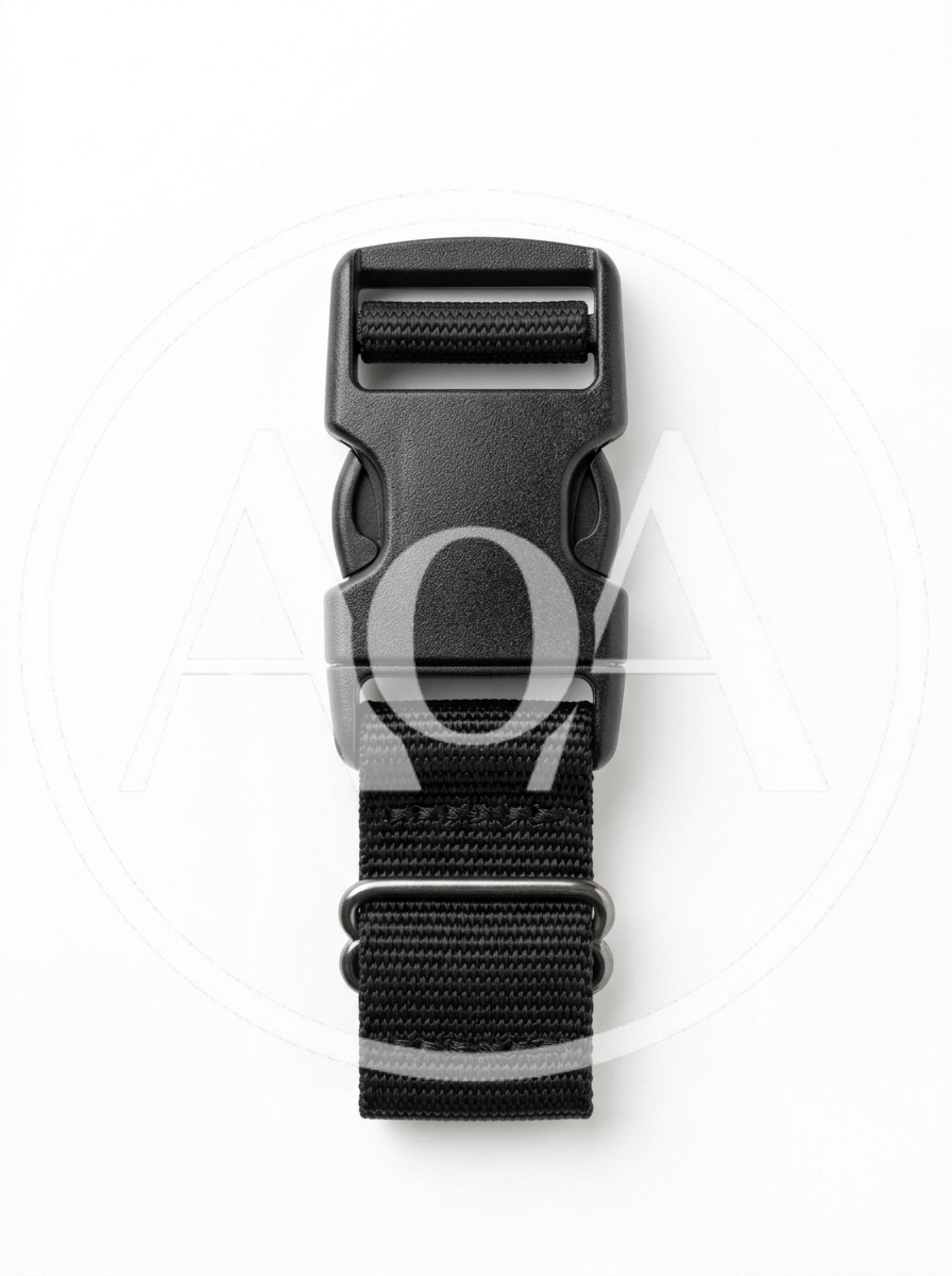 Black Plastic Side Release Buckle With Nylon Strap