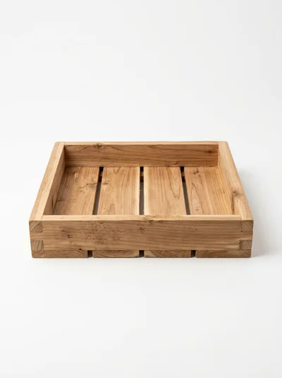 Empty Wooden Crate On White Background