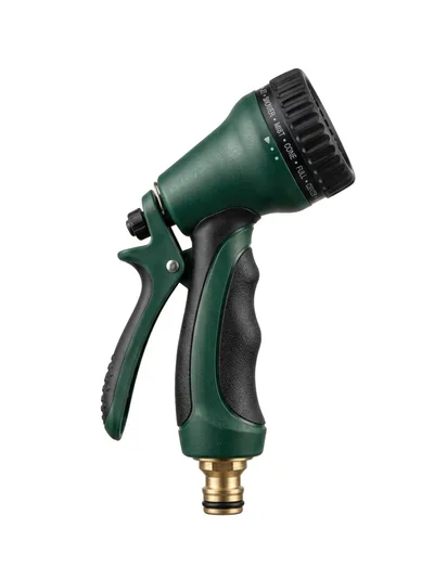 Green Garden Hose Spray Nozzle Isolated