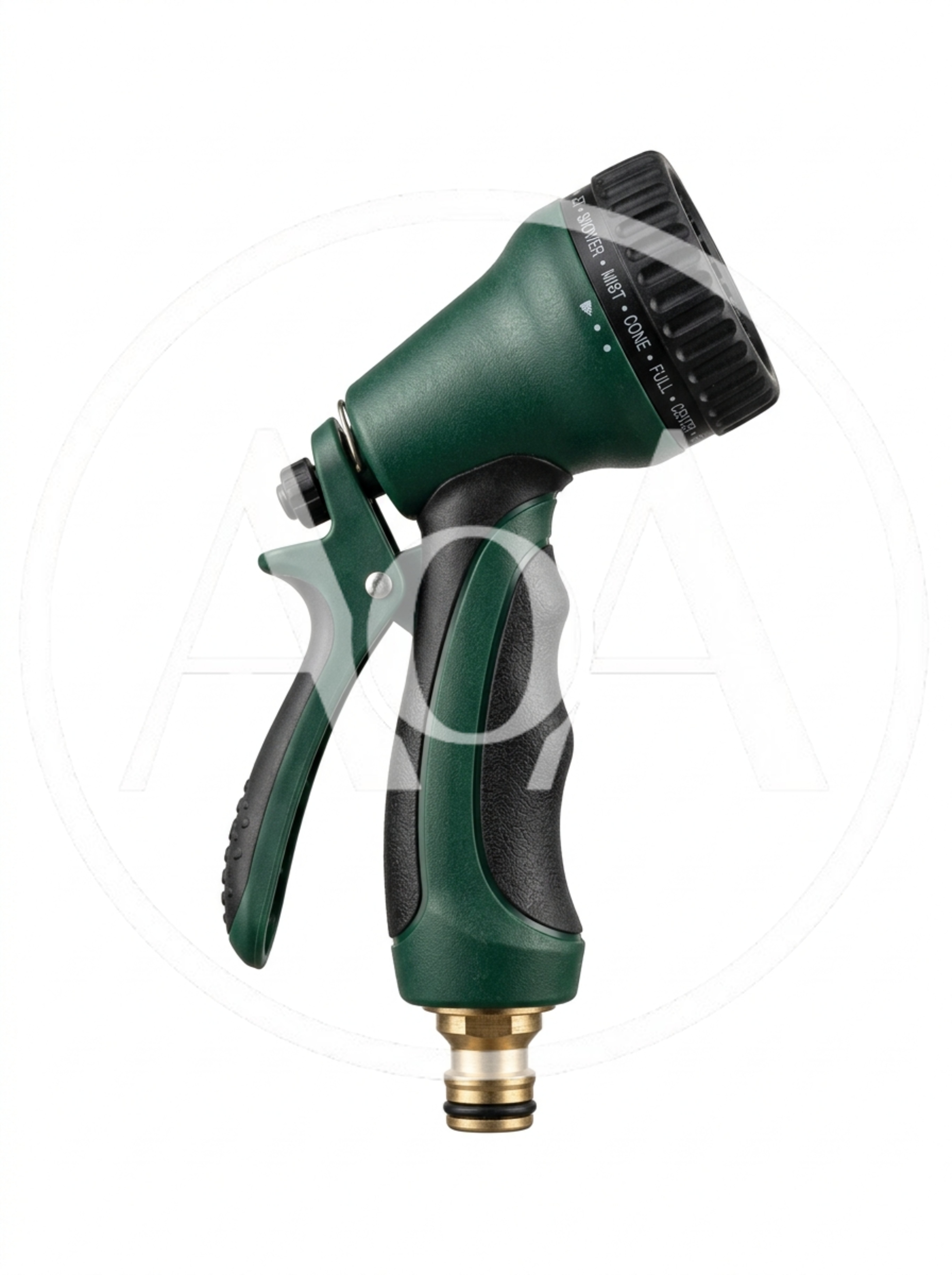 Green Garden Hose Spray Nozzle Isolated