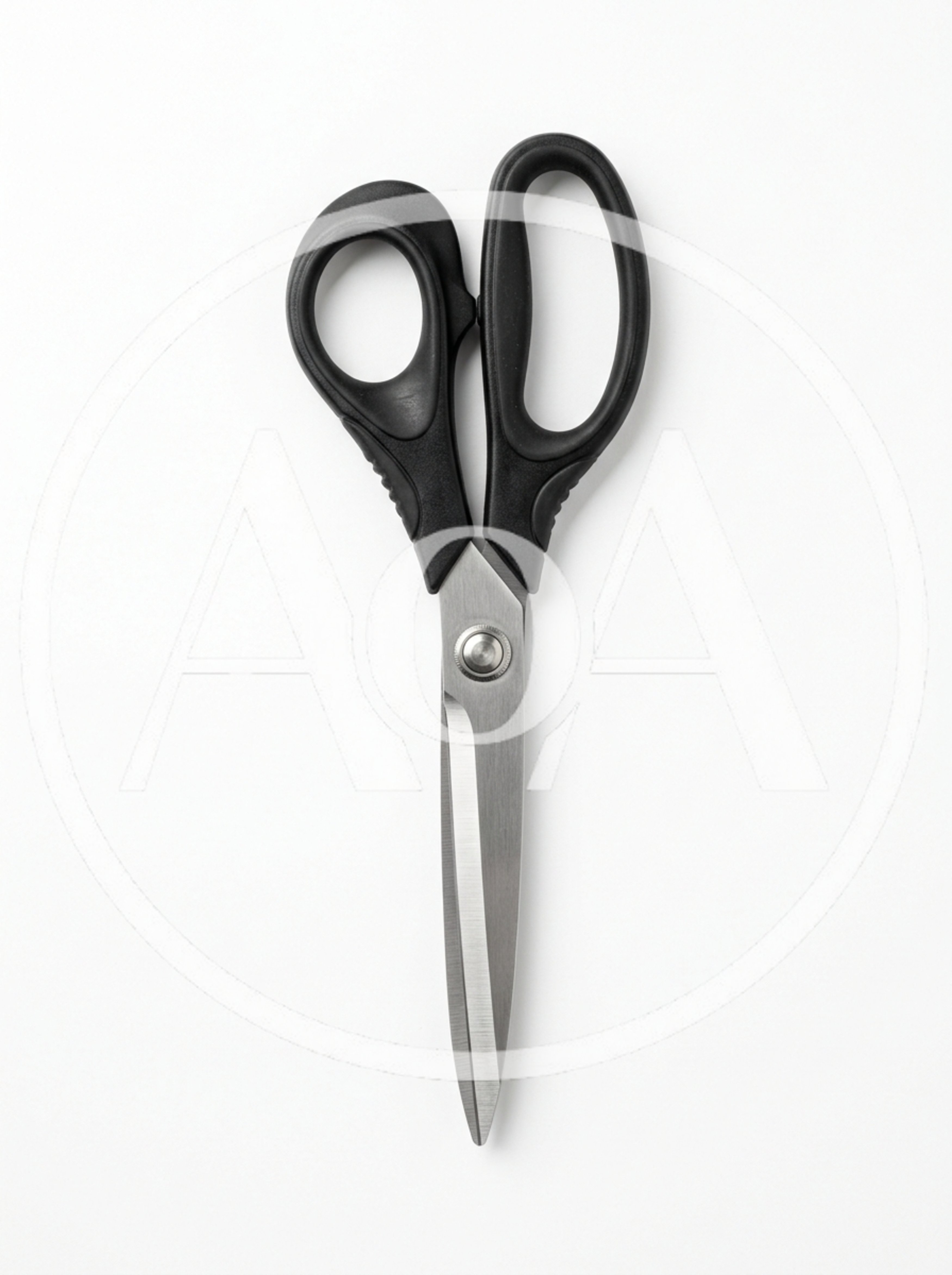 Black Handled Metal Scissors Isolated On White Background