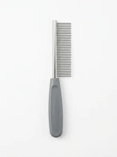 Grooming Comb For Pets With Gray Handle