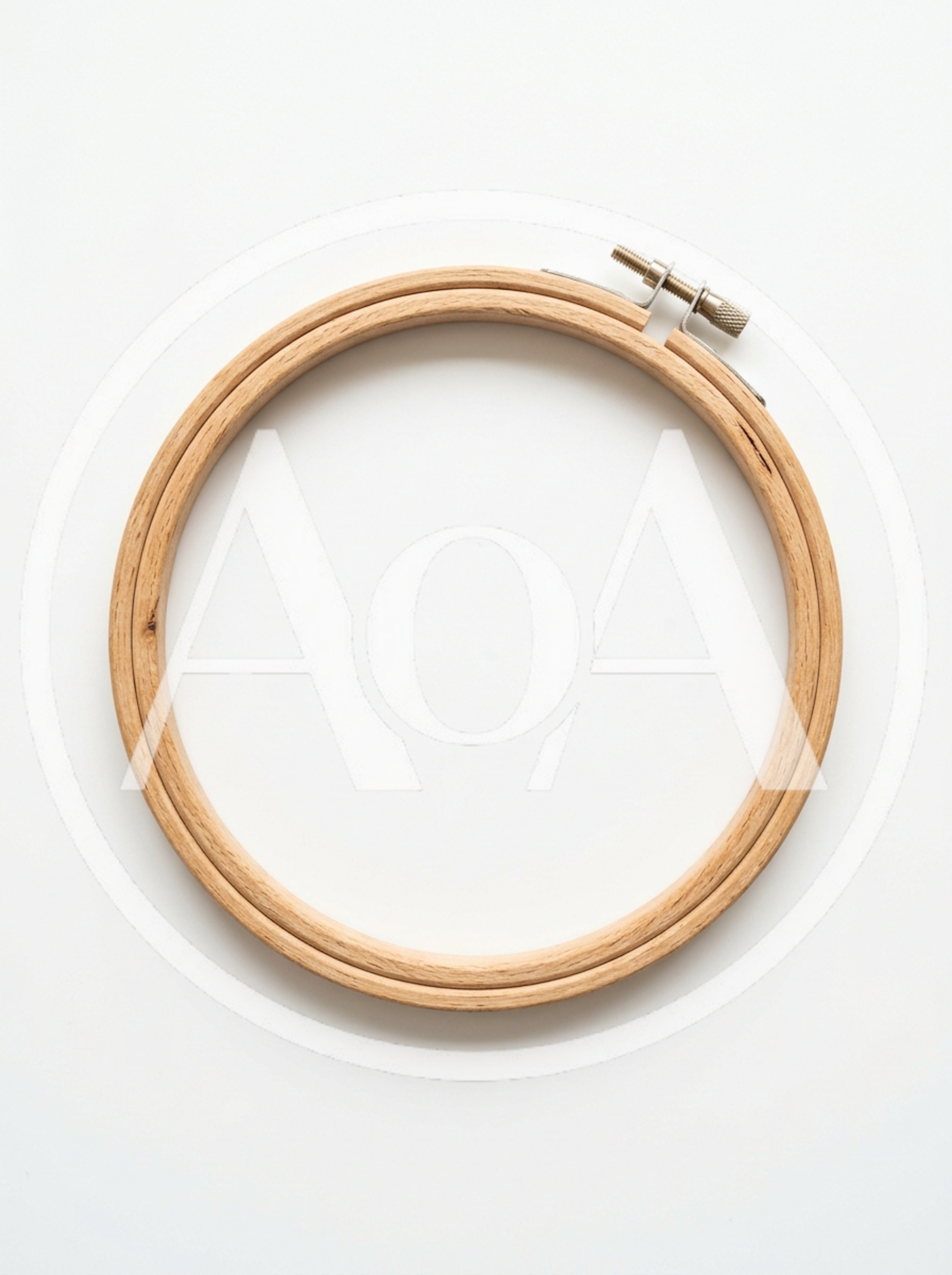 Wooden Embroidery Hoop Isolated On White Background