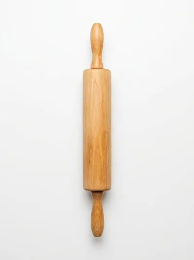 Wooden Rolling Pin On White Background