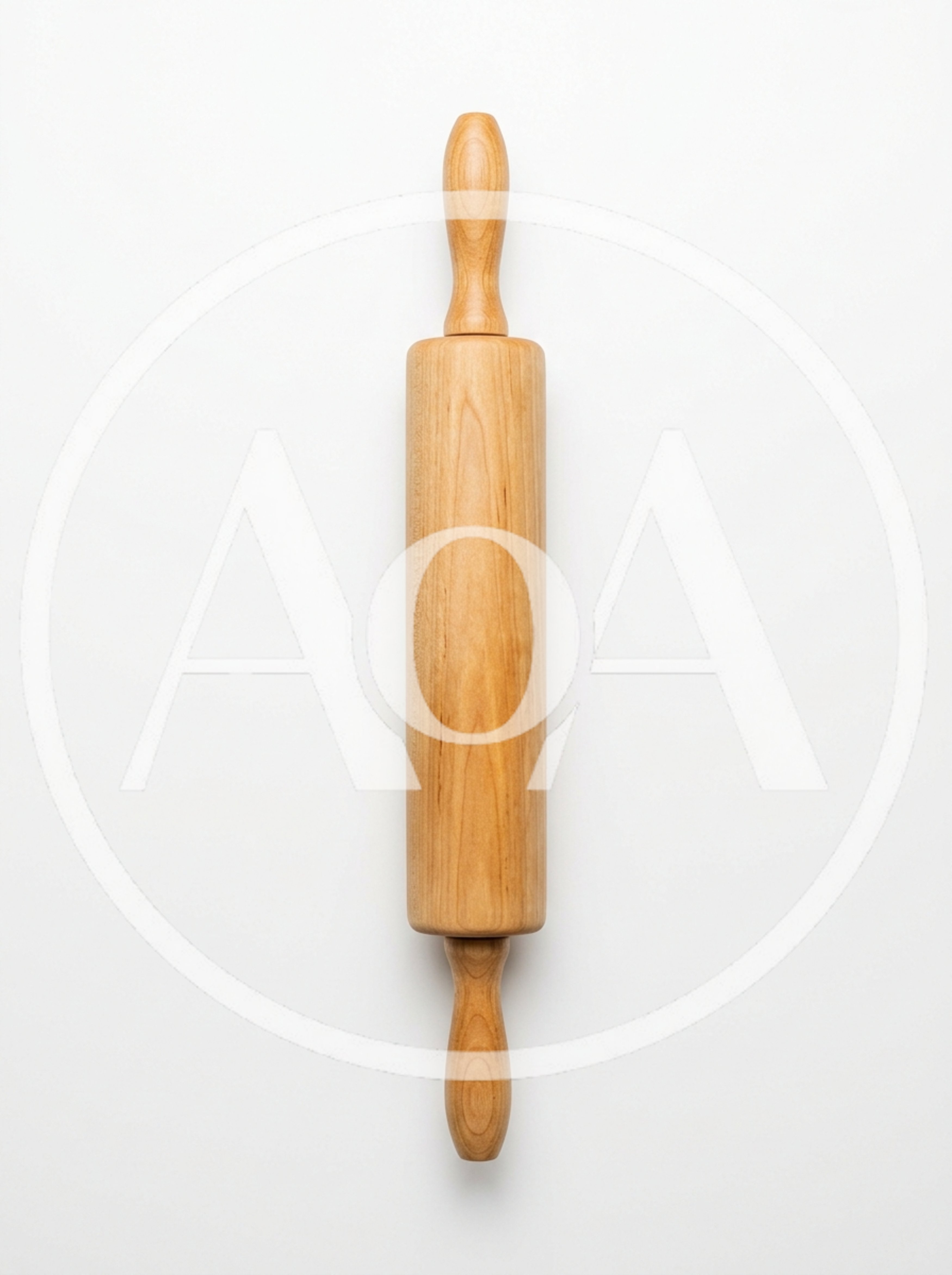 Wooden Rolling Pin On White Background