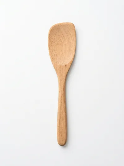 Wooden Spatula Isolated On White Background