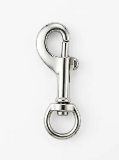 Silver Metal Swivel Snap Hook Isolated