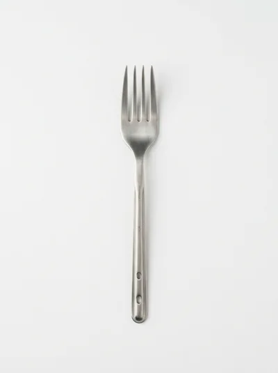 Single Stainless Steel Fork Isolated On White Background