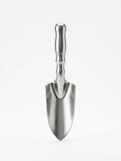 Stainless Steel Hand Trowel Isolated On White Background