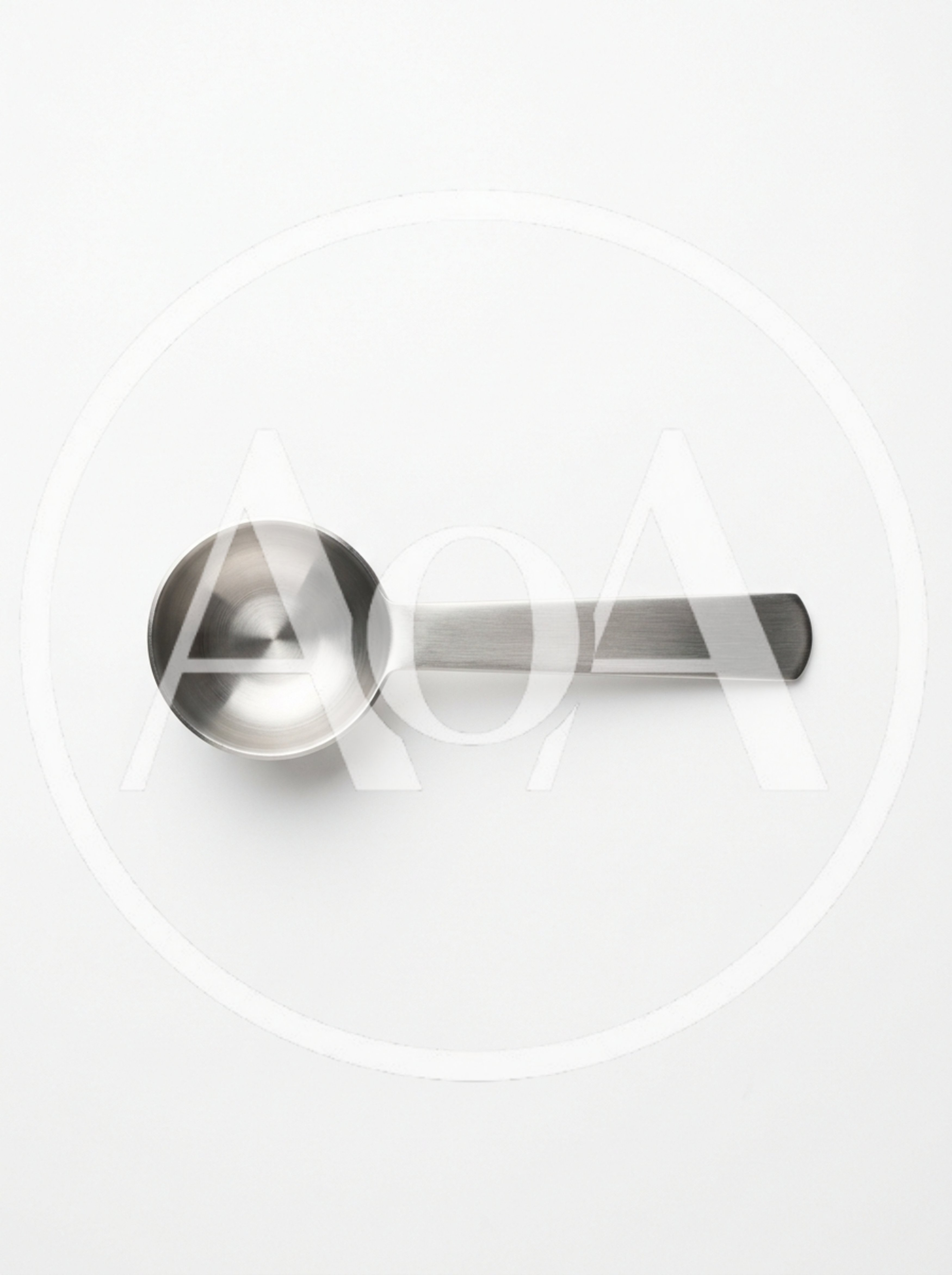 Top Down View Of A Stainless Steel Measuring Spoon