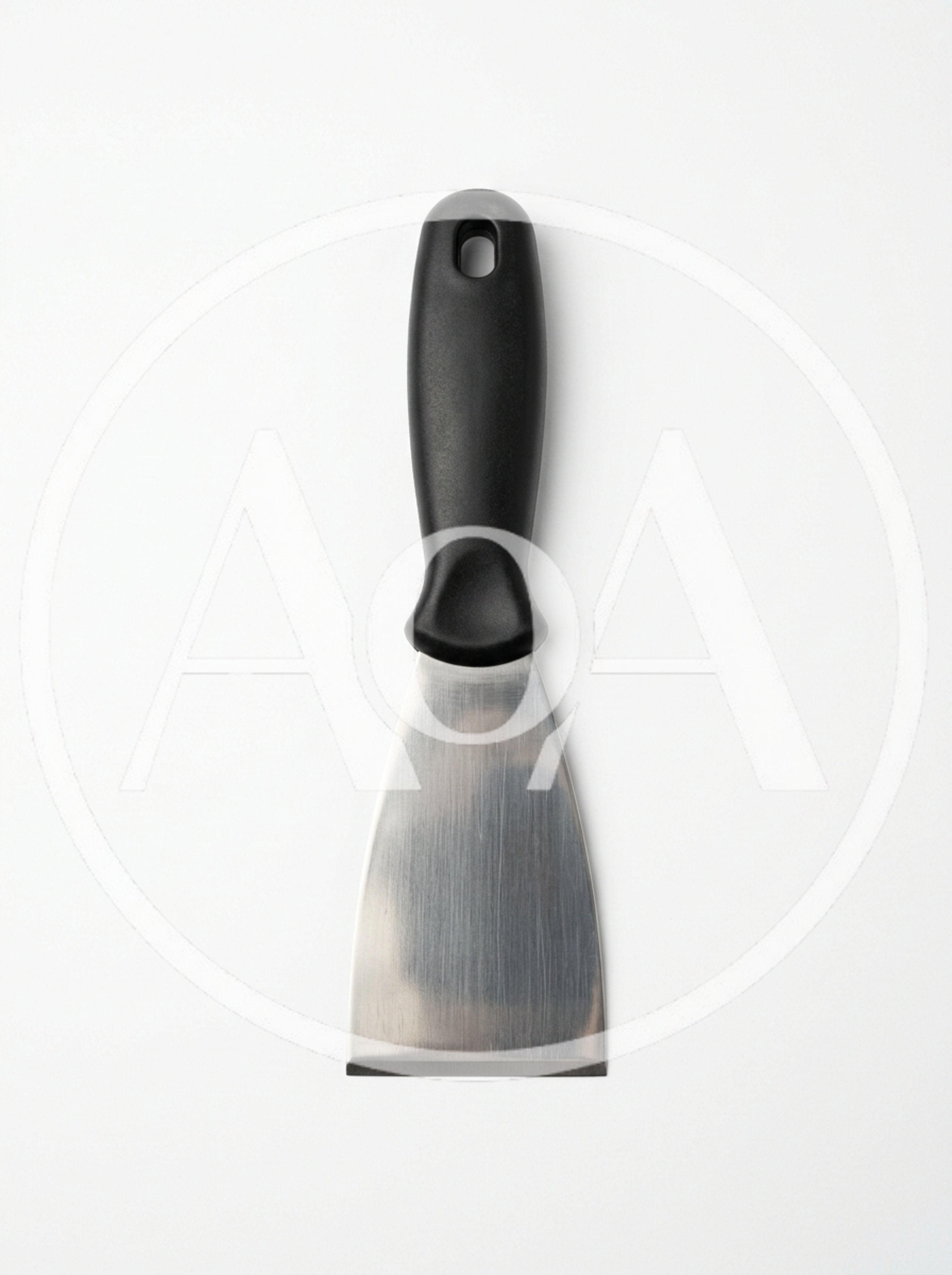 Metal Putty Knife With Black Handle