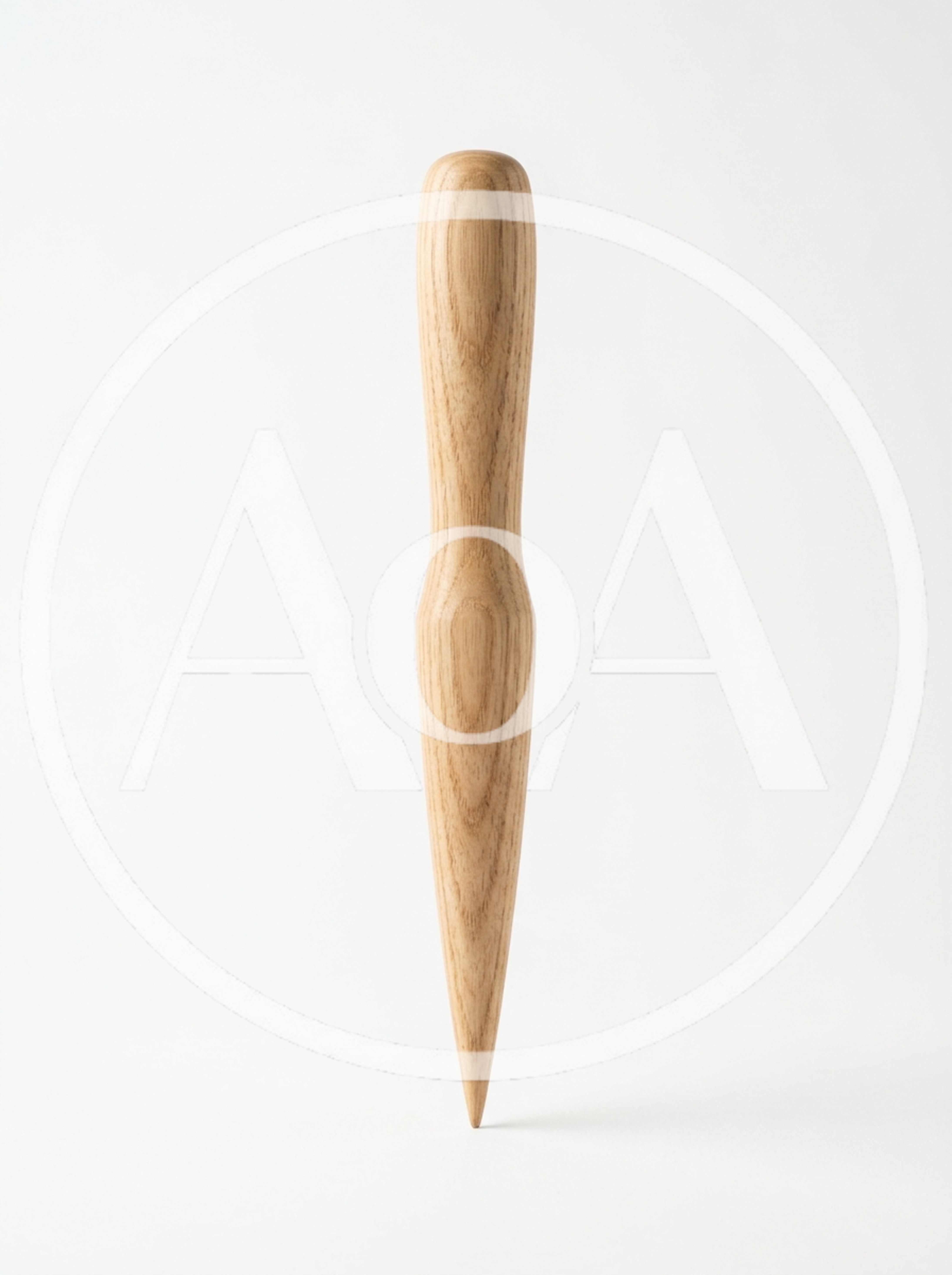 Wooden Awl Tool Standing Upright On White Background