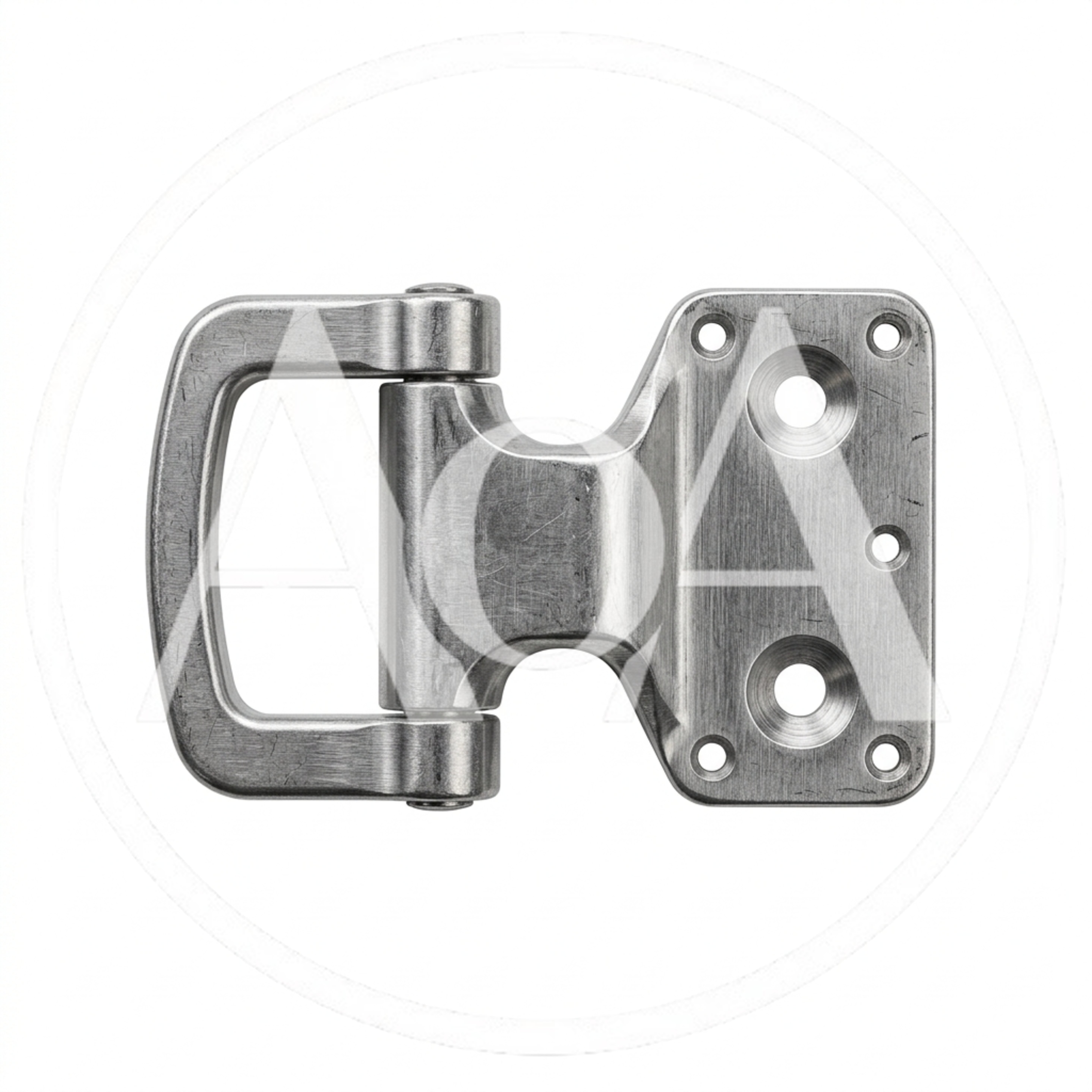 Industrial Stainless Steel Hinge Isolated On White