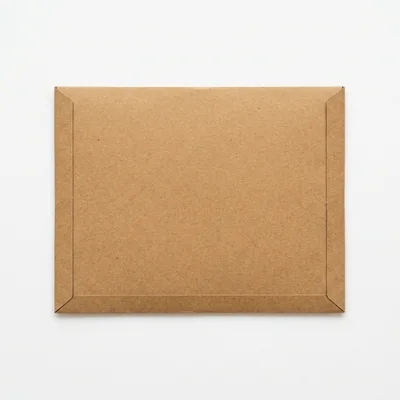 Brown Kraft Paper Envelope On White Background