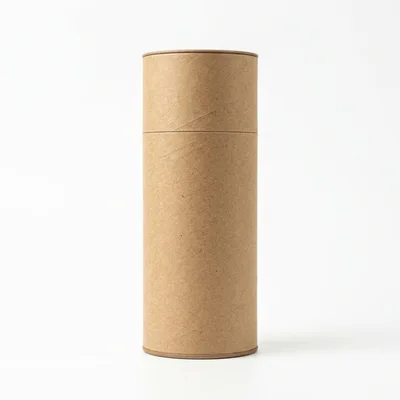 Empty Brown Cardboard Cylinder Packaging Tube
