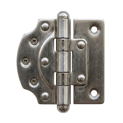 Brushed Nickel Cabinet Hinge Isolated On White Background