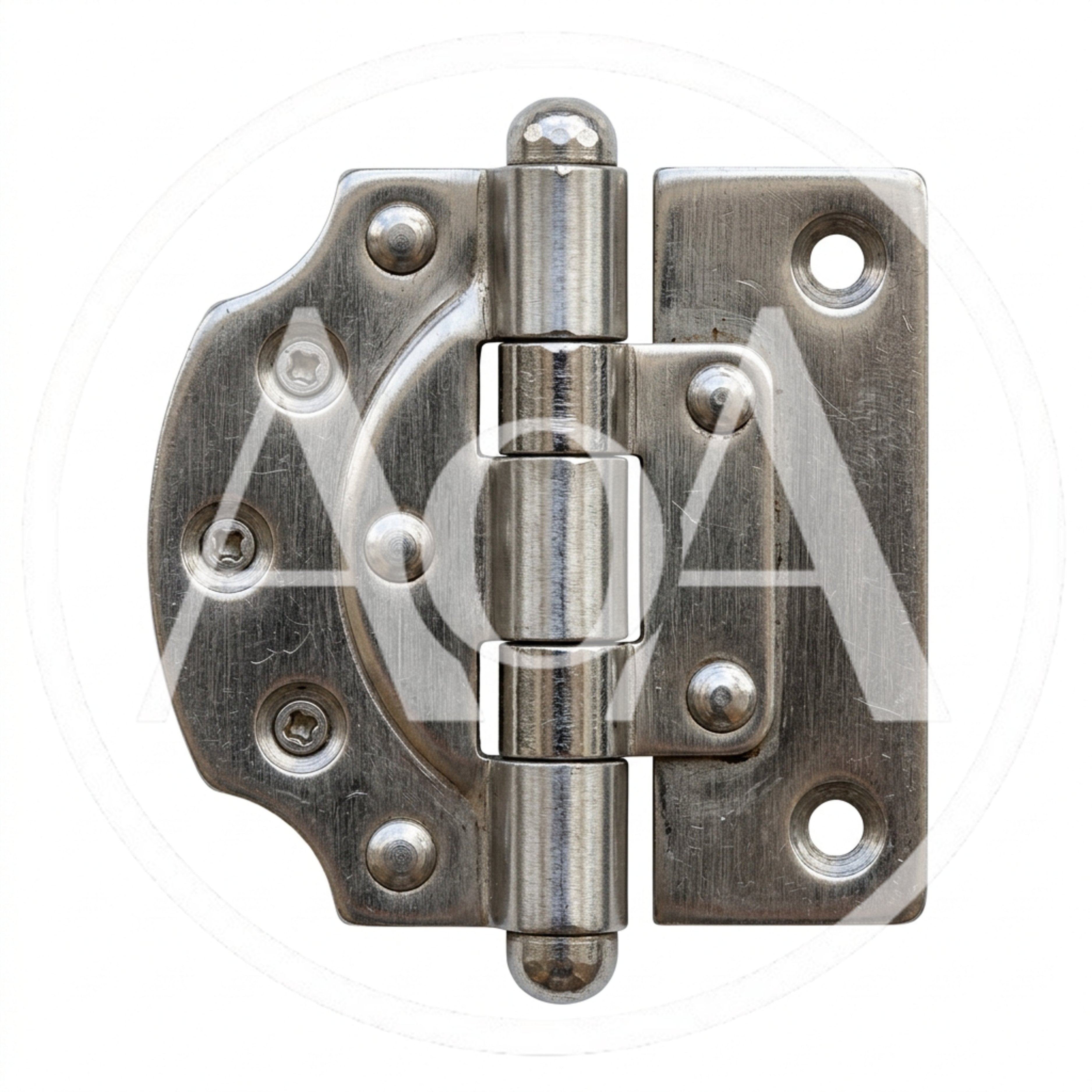 Brushed Nickel Cabinet Hinge Isolated On White Background