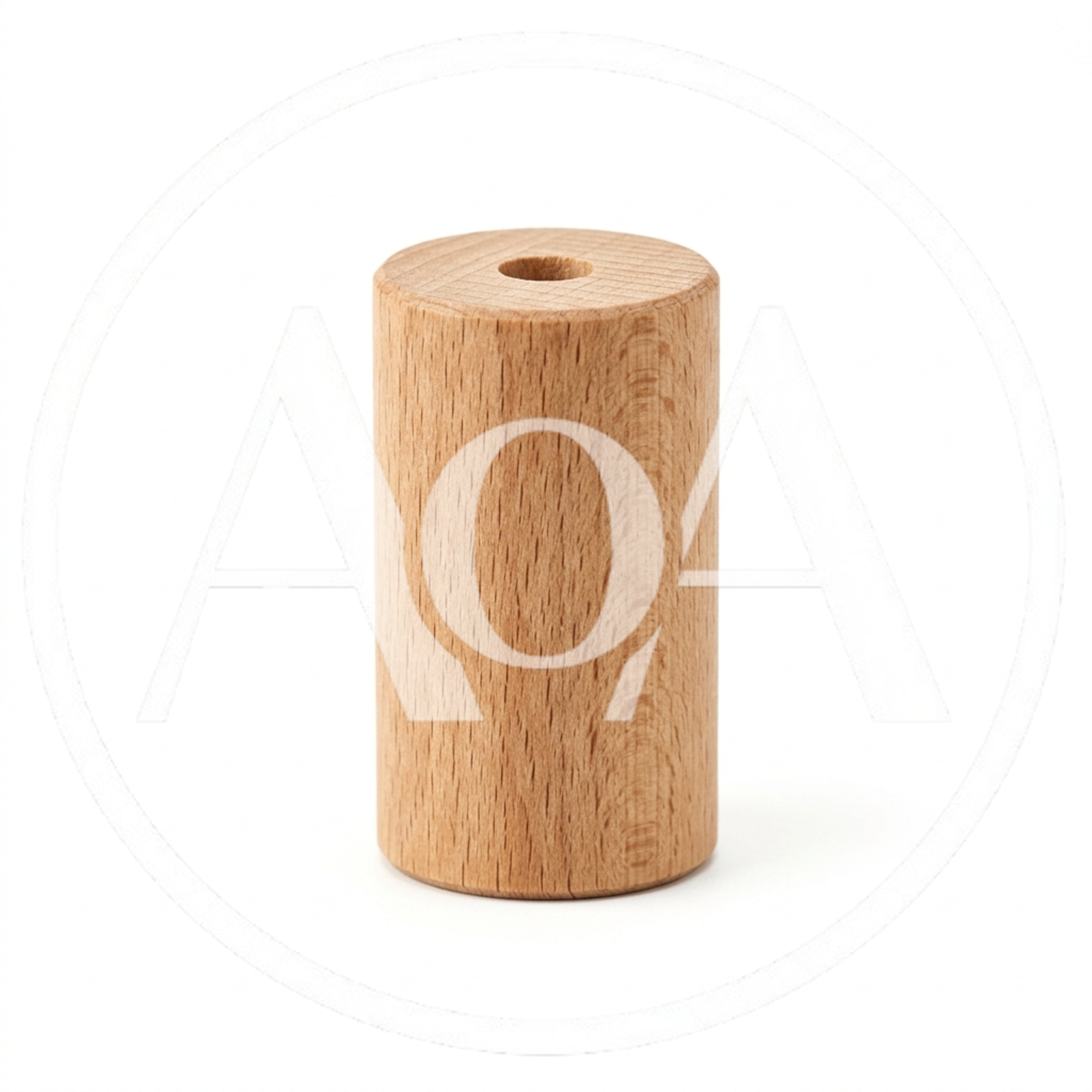 Wooden Cylinder Block With Central Hole