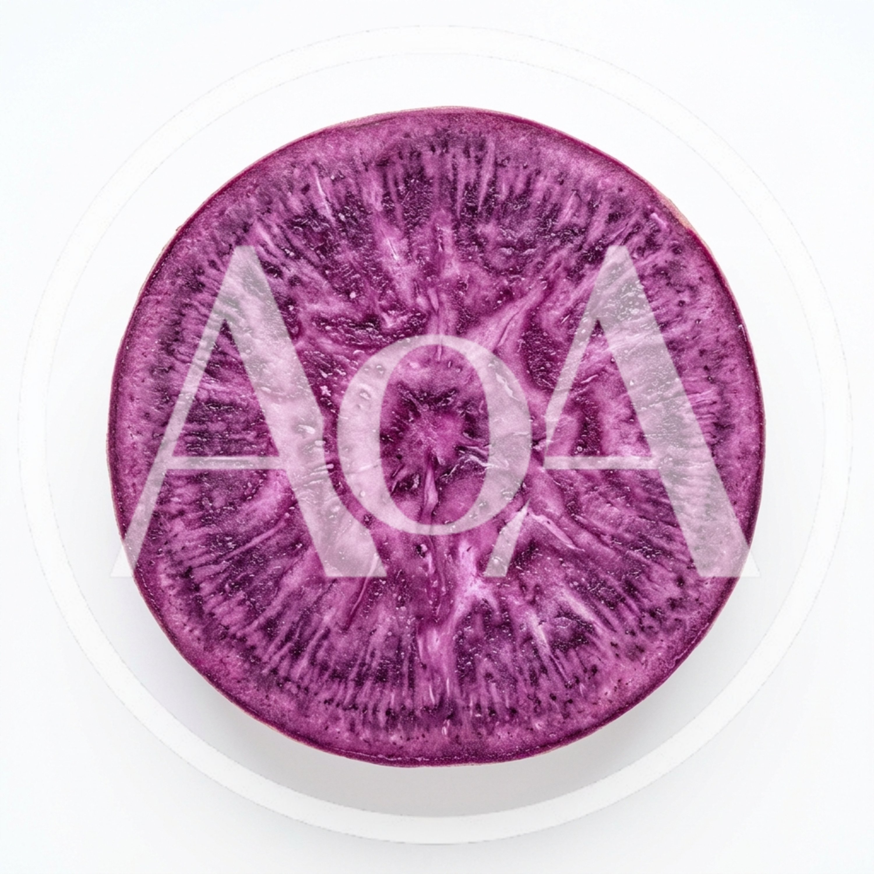 Cross Section Of A Raw Purple Sweet Potato