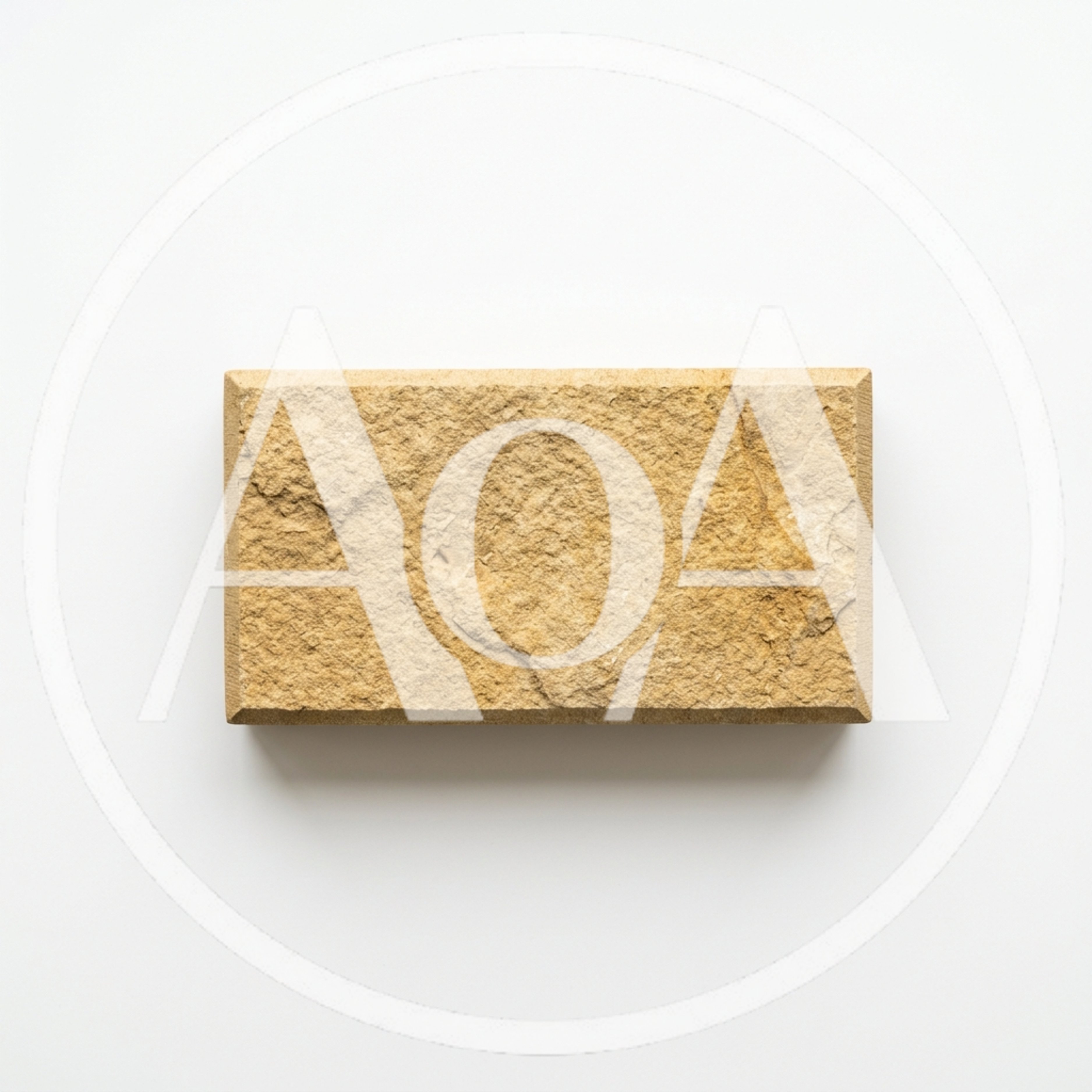 Single Rectangular Sandstone Brick On White Background