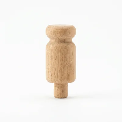 Wooden Peg Component Isolated On White Background