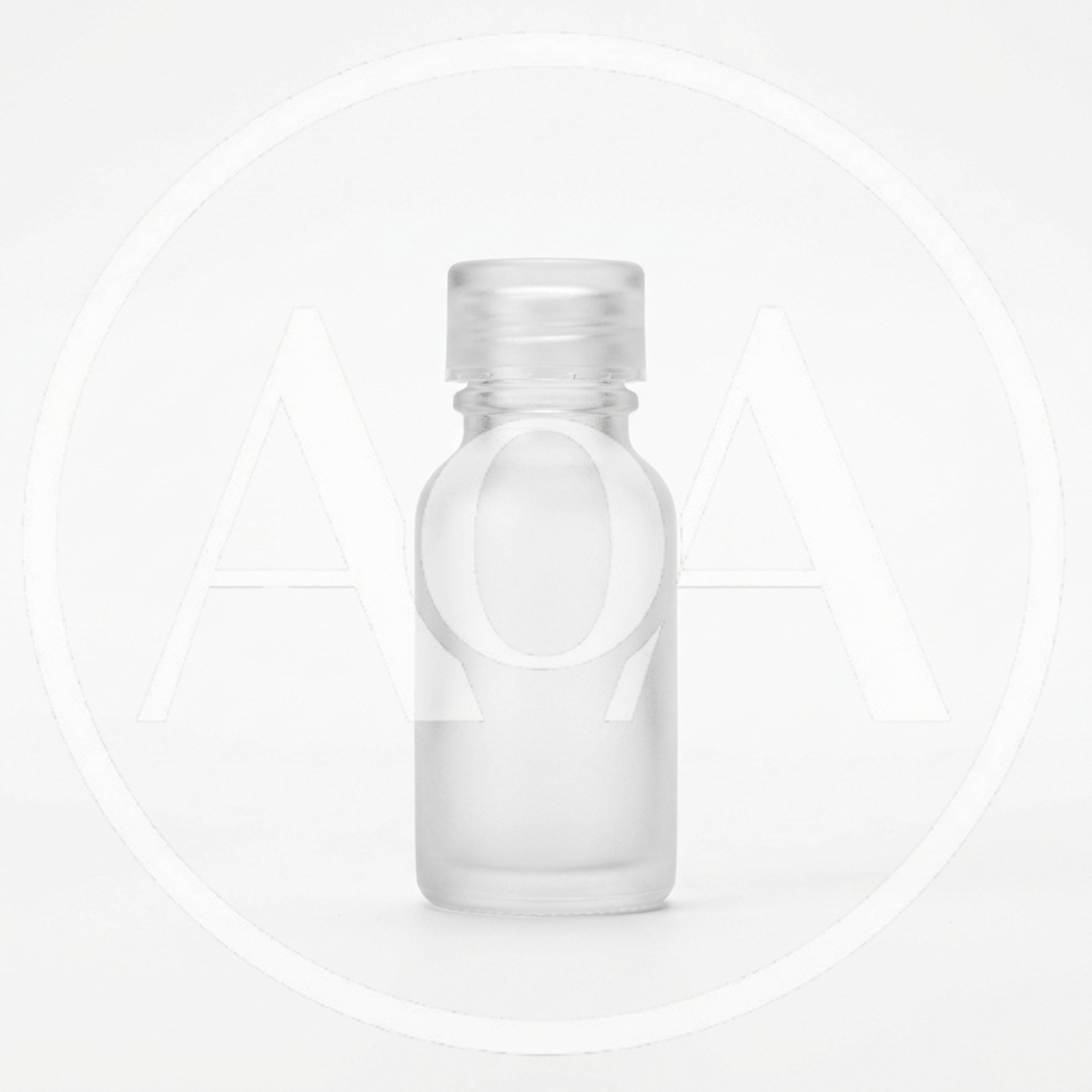 Frosted Glass Essential Oil Bottle On White Background