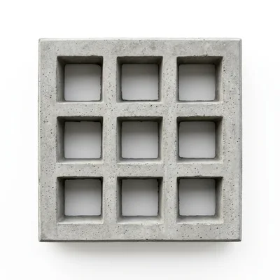 Concrete Breeze Block With Nine Square Openings