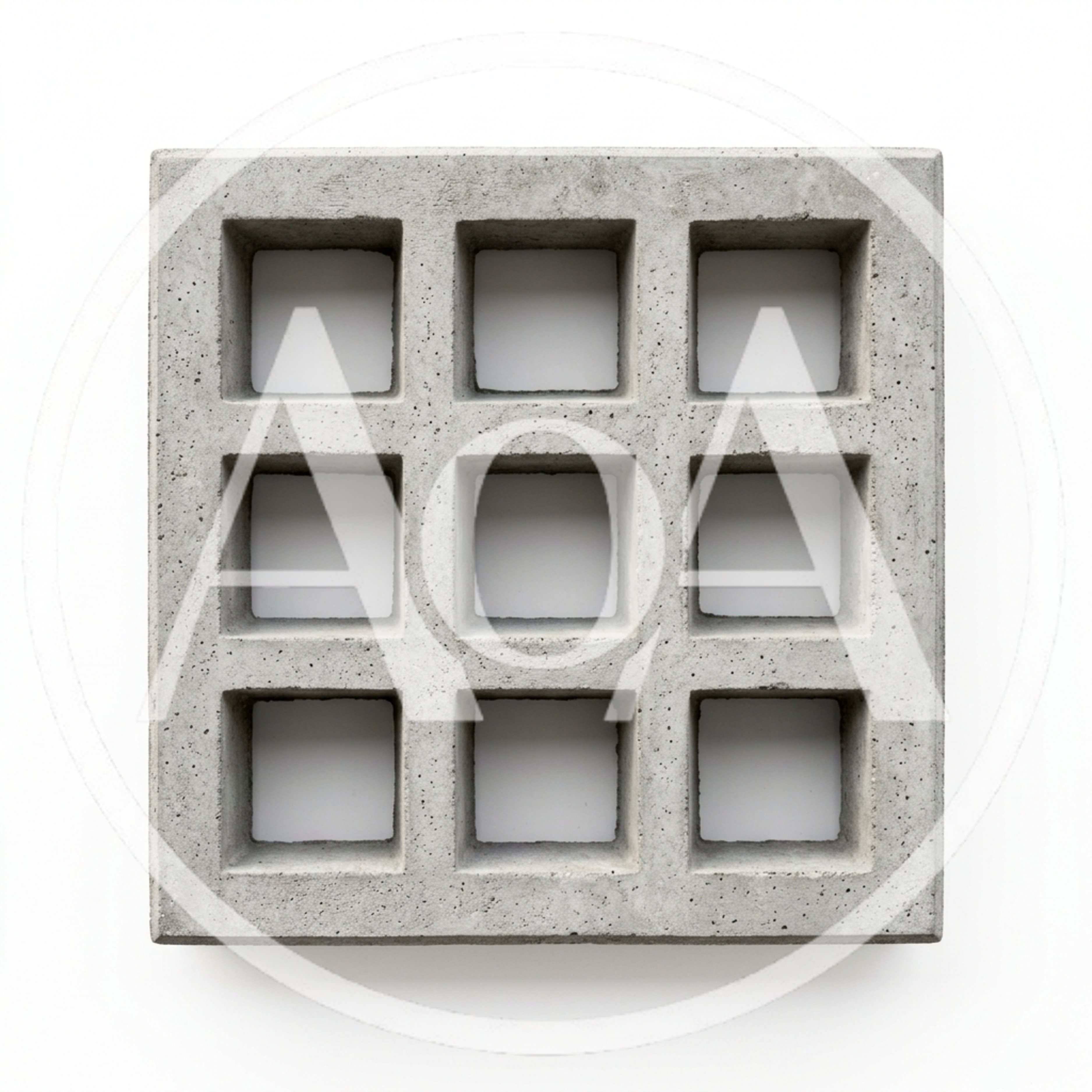 Concrete Breeze Block With Nine Square Openings
