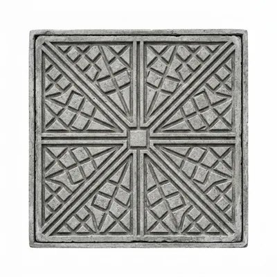 Square Concrete Paver With Geometric Relief Pattern