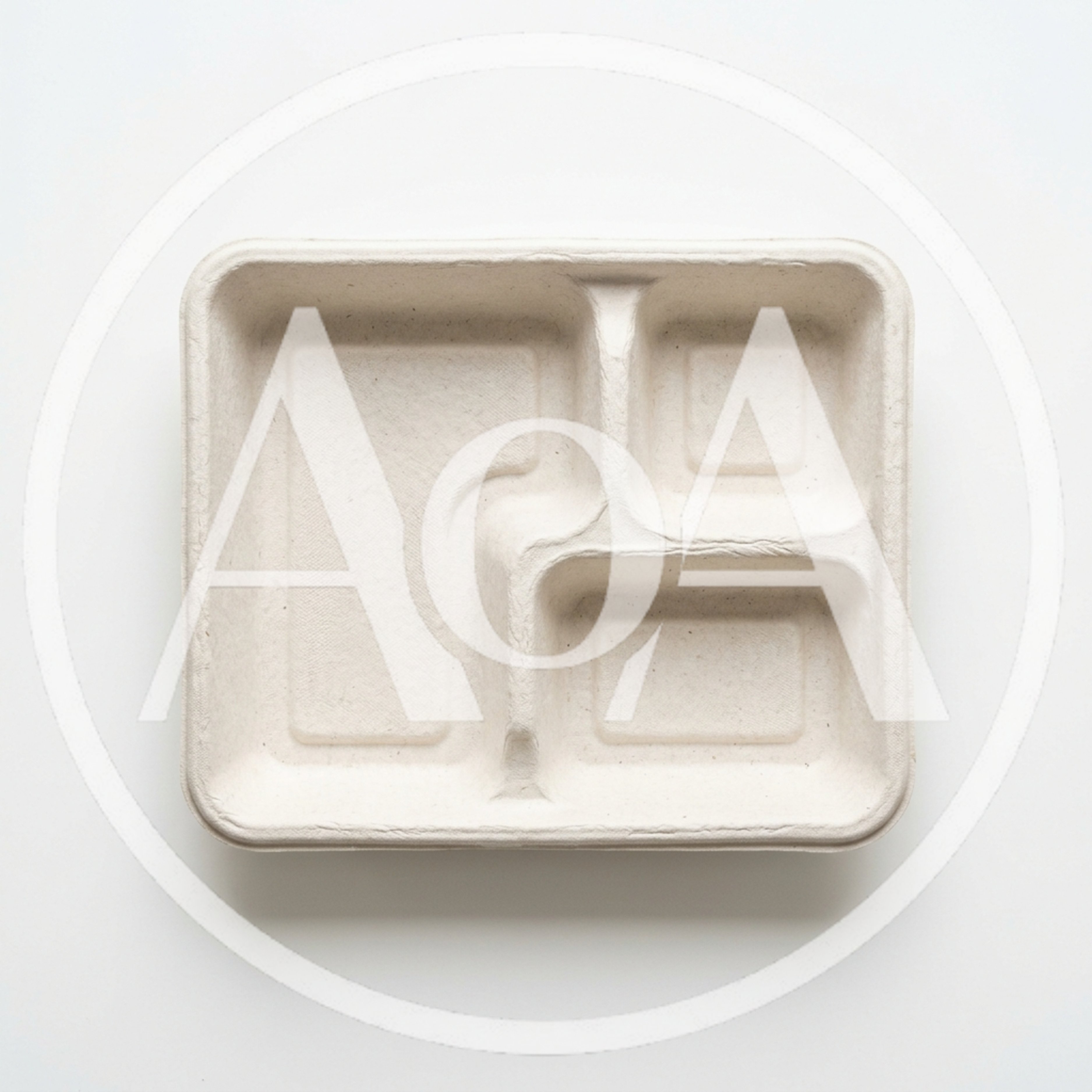 Empty Three Compartment Biodegradable Food Tray
