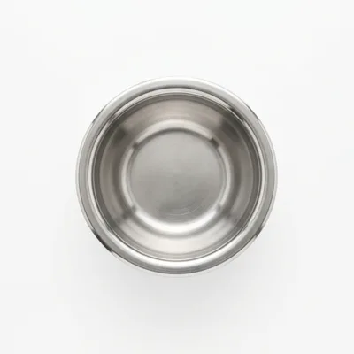 Top Down View Of A Stainless Steel Bowl