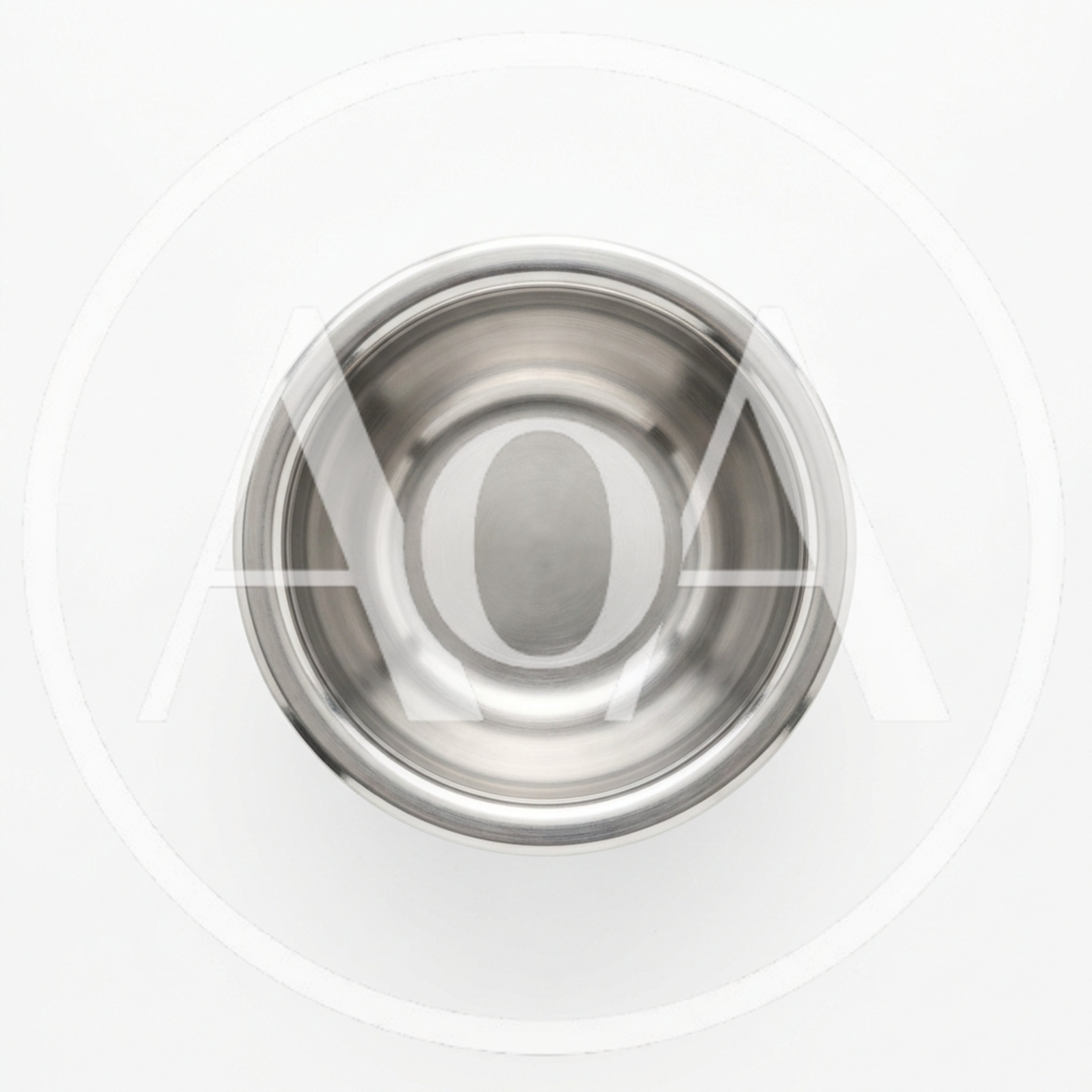 Top Down View Of A Stainless Steel Bowl