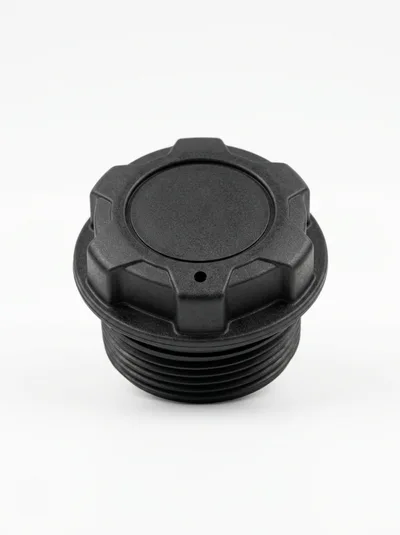 Black Plastic Threaded Cap For Industrial Equipment