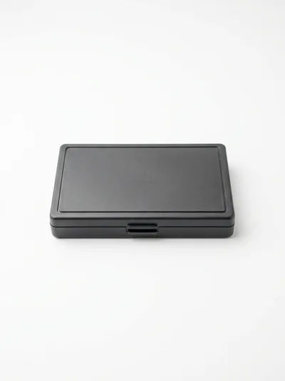 Black Plastic Storage Case On White Background