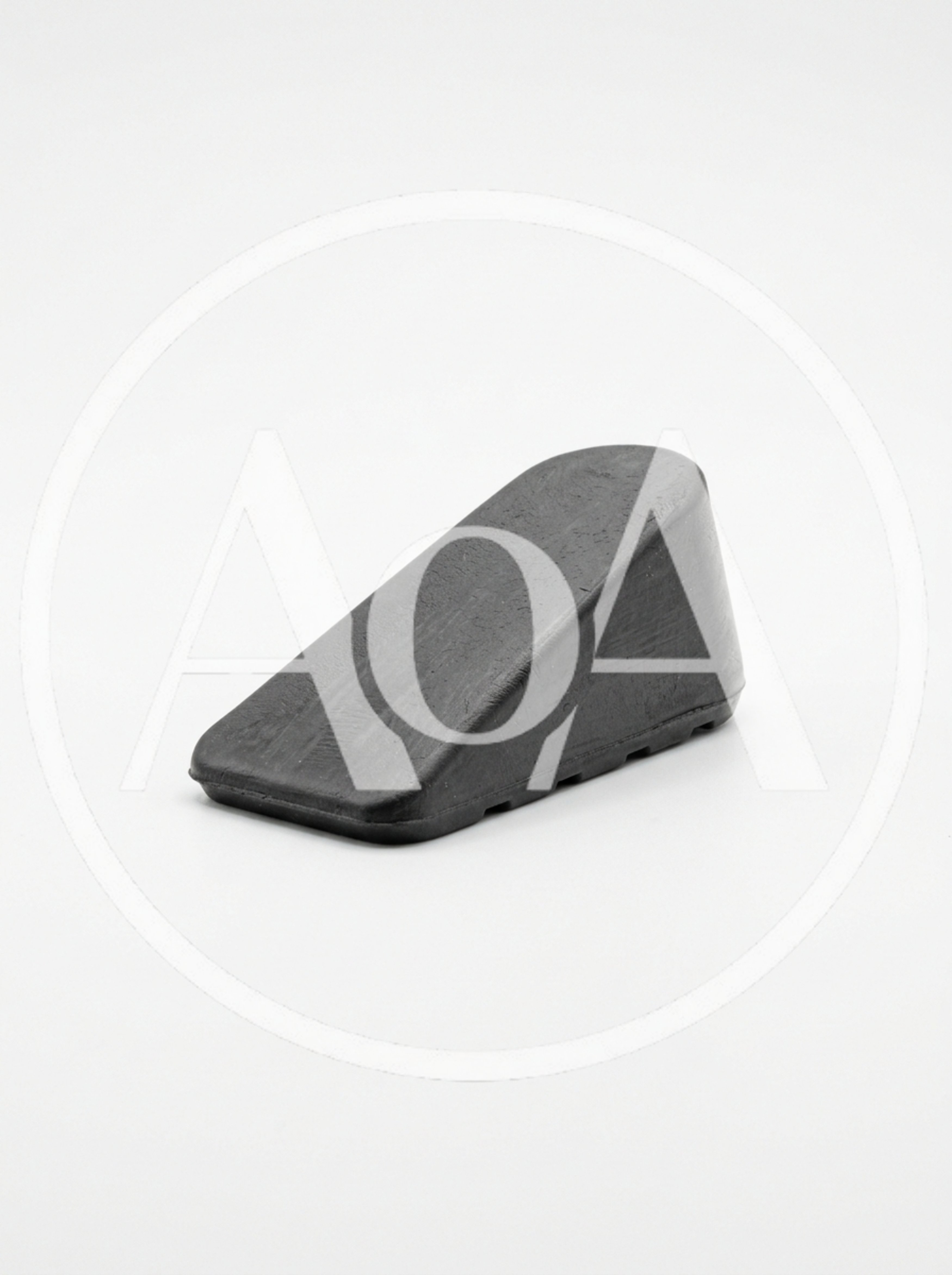 Black Rubber Wheel Chock On White Background
