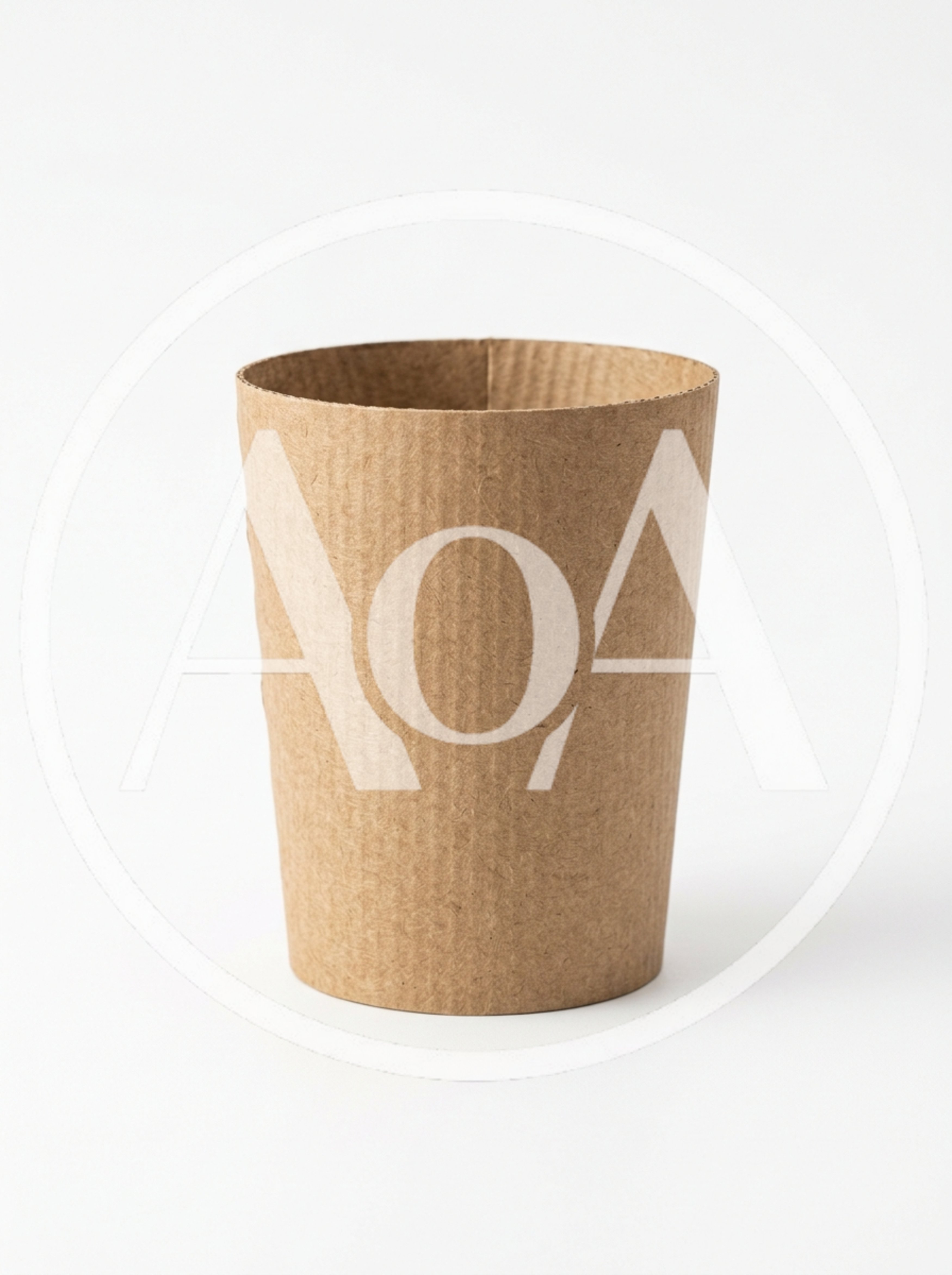 Empty Brown Corrugated Paper Coffee Cup