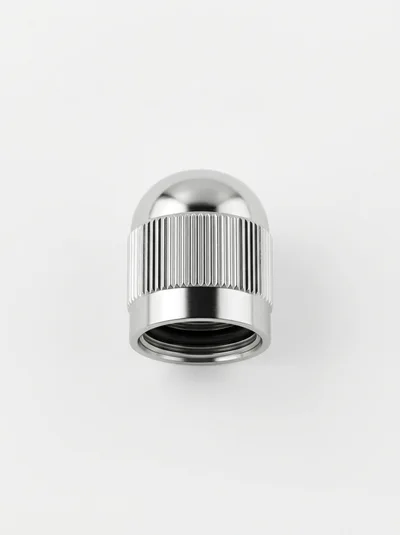 Close Up Of A Metallic Valve Cap