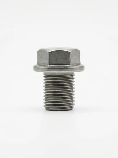 Close Up Of A Metal Hex Flange Bolt