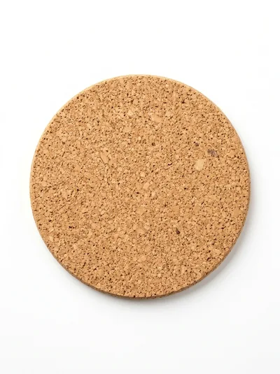 Round Cork Coaster Isolated On White Background