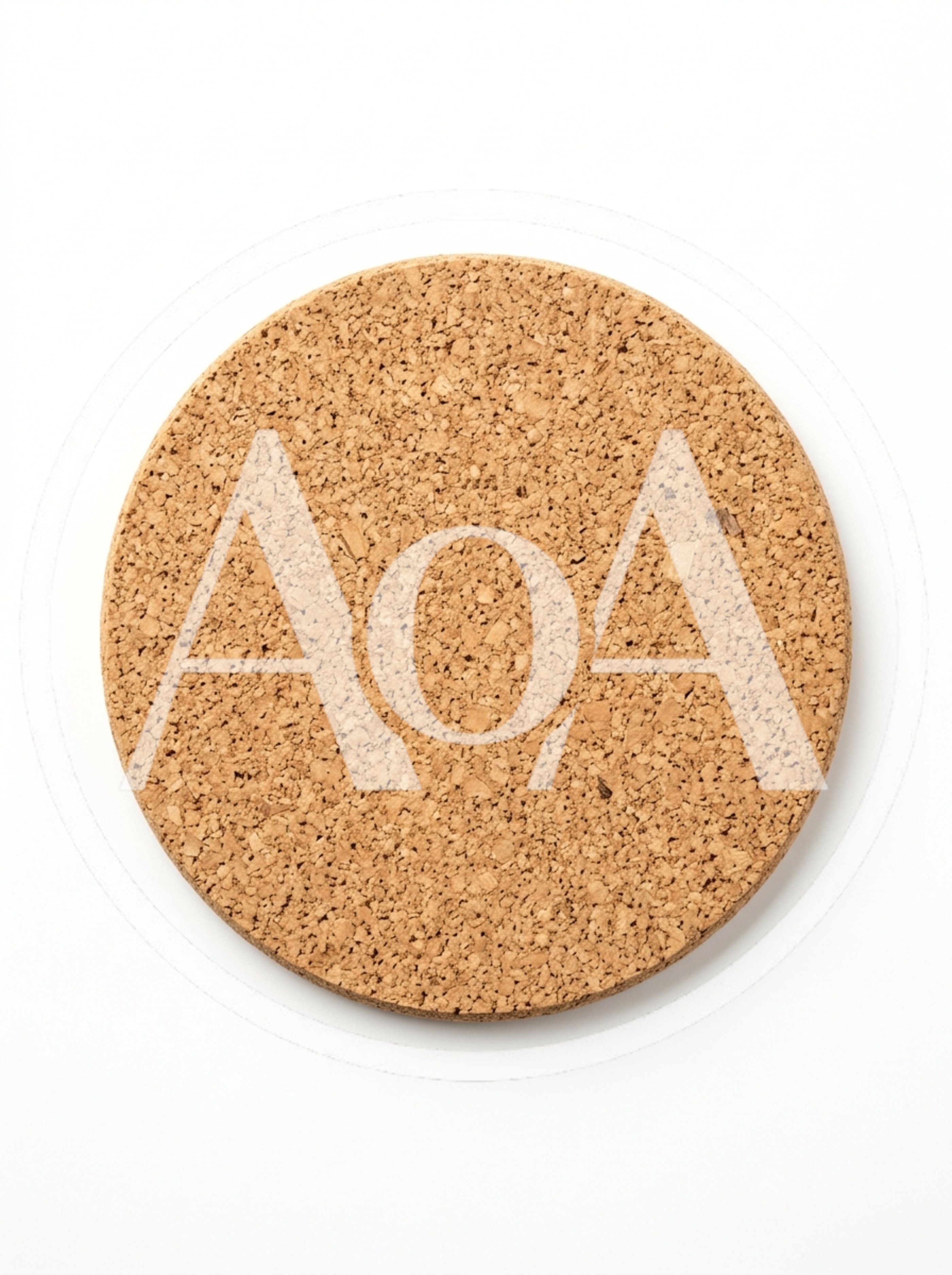 Round Cork Coaster Isolated On White Background