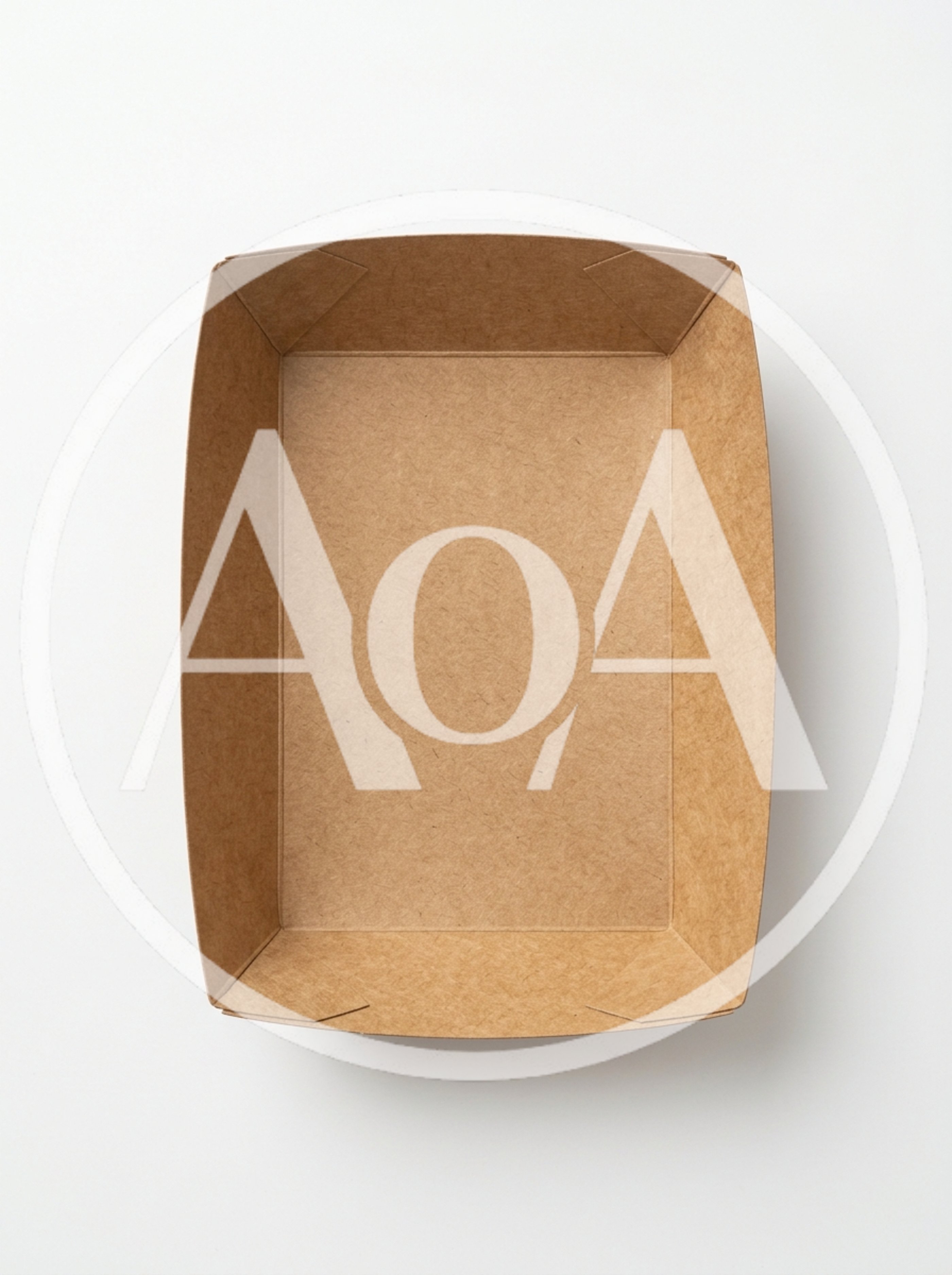Empty Rectangular Brown Paper Food Tray