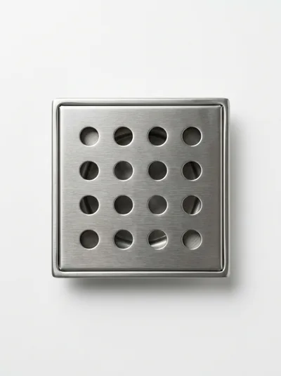 Square Brushed Stainless Steel Shower Drain Grate